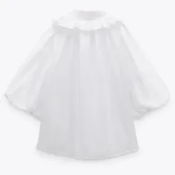 Zara Poplin Puff Short Sleeve and Ruffle Collar - Picture 2 of 10